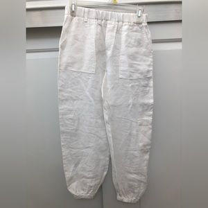 Zara Girls White Cargo 100% Linen pants. NWOT size 11-12